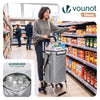 Aluminium Einkaufstrolley Treppensteiger, Trolly Einkaufswagen Klappbar, mit 6 Räder und Kühlfach, Wasserdicht, 50L, Grau