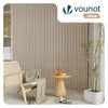 4er Set Akustikpaneele 120 × 60 × 2,1 cm, Akustik Wandpaneele in Holzoptik Weiß-Eiche