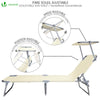 2er Set Sonnenliege mit Dach, 190 x 58 x 27 cm Beige - VOUNOT DE