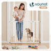 Treppenschutzgitter ohne Bohren 103-110cm, Türschutzgitter für Hunde Katzen, Weiß