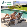 2er Set Sonnenliege Gartenliege aus Aluminium und Textilene 190x62x31cm Grau - VOUNOT DE