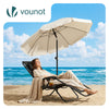 Sonnenschirm Strandschirm 200cm mit Tragetasche und Bodenanker Beige - VOUNOT DE