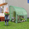 Gewächshaus Foliengewächshaus, Anlehngewächshaus mit Seitenwände Aufrollbar, Tomatengewächshaus Winterfest Stabil, 200x100x180cm  Grün - VOUNOT DE