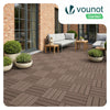 11 Stück WPC Terrassenfliesen 30x30 cm, Klickfliesen Outdoor 1m² Braun