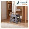 Klapphocker Faltbar Rutschfester Tritthocker mit Tragegriff 37 x 30 x 32,5 cm Grau - VOUNOT DE