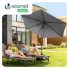 VOUNOT® Sonnenschirm 270 cm knickbar UV 50+ Sonnenschutz Gartenschirm Balkonschirm Grau