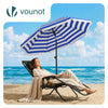 Sonnenschirm Strandschirm 200cm mit Tragetasche und Bodenanker Blau-weiße Streifen - VOUNOT DE