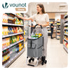 Aluminium Einkaufstrolley Treppensteiger, Trolly Einkaufswagen Klappbar, 6 Räder, Wasserdicht Oxford, 45L, Grau