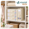 6 Stück Bettwäsche Organizer mit Sichtfenster 38,5x33x12 cm Beige