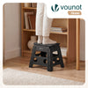 Klapphocker Faltbar Rutschfester Tritthocker mit Tragegriff 37 x 30 x 32,5 cm Schwarz - VOUNOT DE