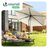 VOUNOT® Sonnenschirm 270 cm knickbar UV 50+ Sonnenschutz Gartenschirm Balkonschirm Beige