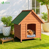 Hundehütte Outdoor aus Holz, mit Bitumendach, abnehmbarem Boden, rutschfest, Naturfarben - VOUNOT DE
