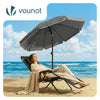 Sonnenschirm Strandschirm 200cm mit Tragetasche und Bodenanker Grau - VOUNOT DE