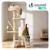 Kratzbaum 112cm, Mehrstöckiger Katzenbaum mit Kratzsäulen Höhle, Beige - VOUNOT DE