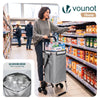 Aluminium Einkaufstrolley Treppensteiger, Trolly Einkaufswagen Klappbar, mit 6 Räder und Kühlfach, Wasserdicht, 50L, Grau
