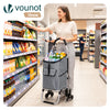 Aluminium Einkaufstrolley Treppensteiger, Trolly Einkaufswagen Klappbar, 6 Räder, Wasserdicht Oxford, 45L, Grau