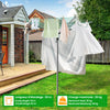 Draußen Wäschespinne mit 50m Wäscheleine inkl. Bodenhülse und Schutzhülle, Silber-Grün - VOUNOT DE
