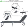 2er Set Sonnenliege mit Dach, 190 x 58 x 27 cm  Grau - VOUNOT DE