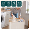 Wäschekorb mit Deckel & Wäschesäcke Faltbarer Wäschesammler, 145L Beige