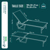 Sonnenliege Gartenliege aus Aluminium und Textilene 190x62x31cm Grau - VOUNOT DE