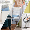 Wäschekorb mit Deckel & Wäschesäcke 145L, Faltbarer Wäschesammler 2 Fächer, Beige - VOUNOT DE