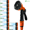 Flexibler Gartenschlauch 45m, Flexibel Wasserschlauch Dehnbarer mit 10 Sprühfunktionen, Orange - VOUNOT DE
