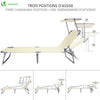 2er Set Sonnenliege mit Dach, 190 x 58 x 27 cm Beige - VOUNOT DE