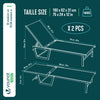 2er Set Sonnenliege Gartenliege aus Aluminium und Textilene 190x62x31cm Grau - VOUNOT DE