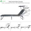 2er Set Sonnenliege mit Dach, 190 x 58 x 27 cm  Grau - VOUNOT DE