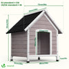 Hundehütte Outdoor aus Holz, mit Bitumendach, abnehmbarem Boden, rutschfest, Grau - VOUNOT DE