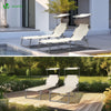 2er Set Sonnenliege Klappbar, Gartenliege Strandliege mit Sonnenschutz und Verstellbarer Rückenlehne, Beige - VOUNOT DE