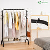 Metall Kleiderständer ,Kleiderstange Garderobenständer mit Schuhregal und 8 seitlichen Haken 110x41x150cm Schwarz - VOUNOT DE