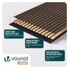 6er Set Akustikpaneele 120 × 60 × 2,1 cm, Akustik Wandpaneele in Holzoptik Dunkel-Eiche