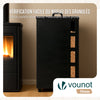Metall Pelletbehälter mit Sichtfenster 41x41x76 Pelletbox Schwarz - VOUNOT DE