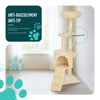 Kratzbaum 112cm, Mehrstöckiger Katzenbaum mit Kratzsäulen Höhle, Beige - VOUNOT DE