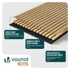 6er Set Akustikpaneele 120 × 60 × 2,1 cm, Akustik Wandpaneele in Holzoptik Hell-Eiche