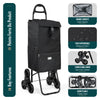 Einkaufstrolley Klappbar mit 6 Räder und Kühlfach, Treppensteiger, 40L
