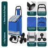 Einkaufstrolley Klappbar mit 6 Räder, Treppensteiger 32L, Blau