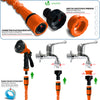 Flexibler Gartenschlauch 45m, Flexibel Wasserschlauch Dehnbarer mit 10 Sprühfunktionen, Orange - VOUNOT DE