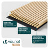 6er Set Akustikpaneele 120 × 60 × 2,1 cm, Akustik Wandpaneele in Holzoptik Weiß-Eiche