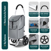 2 Räder Einkaufstrolley Klappbar mit 58L Wasserdichter Tasche, Grau