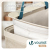 Wäschekorb 3 Fächer 170L, Wäschesammler mit Deckel  Beige - VOUNOT DE