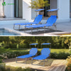 2er Set Sonnenliege Klappbar, Gartenliege Strandliege mit Sonnenschutz und Verstellbarer Rückenlehne, Blau - VOUNOT DE