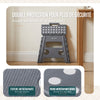 Klapphocker Faltbar Rutschfester Tritthocker mit Tragegriff 37 x 30 x 32,5 cm Grau - VOUNOT DE