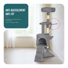 Kratzbaum 112cm, Mehrstöckiger Katzenbaum mit Kratzsäulen Höhle, Grau - VOUNOT DE