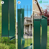 Sichtschutzstreifen für Doppelstabmatten 300m x 4.7cm, PVC Sichtschutz Zaun mit 600 Clips, Grün - VOUNOT DE