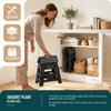 Klapphocker Faltbar Rutschfester Tritthocker mit Tragegriff 37 x 30 x 32,5 cm Schwarz - VOUNOT DE