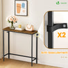 Schmaler Konsolentisch Flurtisch aus Metall und MDF, Industrie-design 75×24×75 cm, Braun - VOUNOT DE