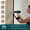 2er Set Akustikpaneele 120 × 60 × 2,1 cm, Akustik Wandpaneele in Holzoptik Weiß-Eiche