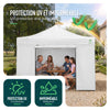 Verstärktes Pavillon 3x3m, Wasserdichter Faltpavillon mit 4 Seitenteilen&Sandsäcke Weiß - VOUNOT DE